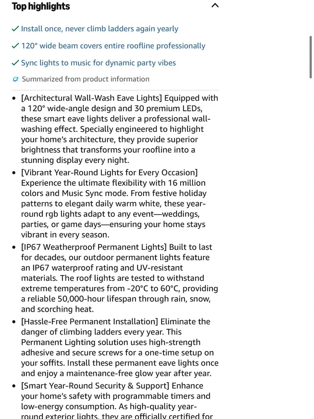 Outdoor Permanent lights